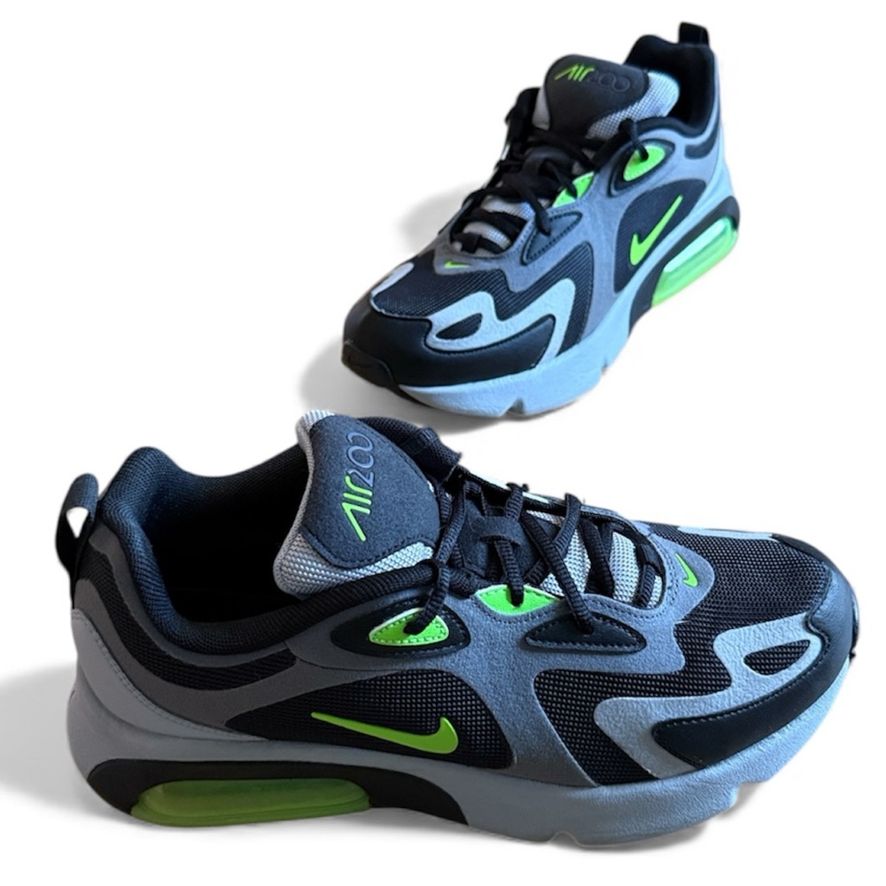 NIKE SIR MAX 200 PS RUNNING SHOE CHARCOAL ELECTRIC GREEN SIZE: 7